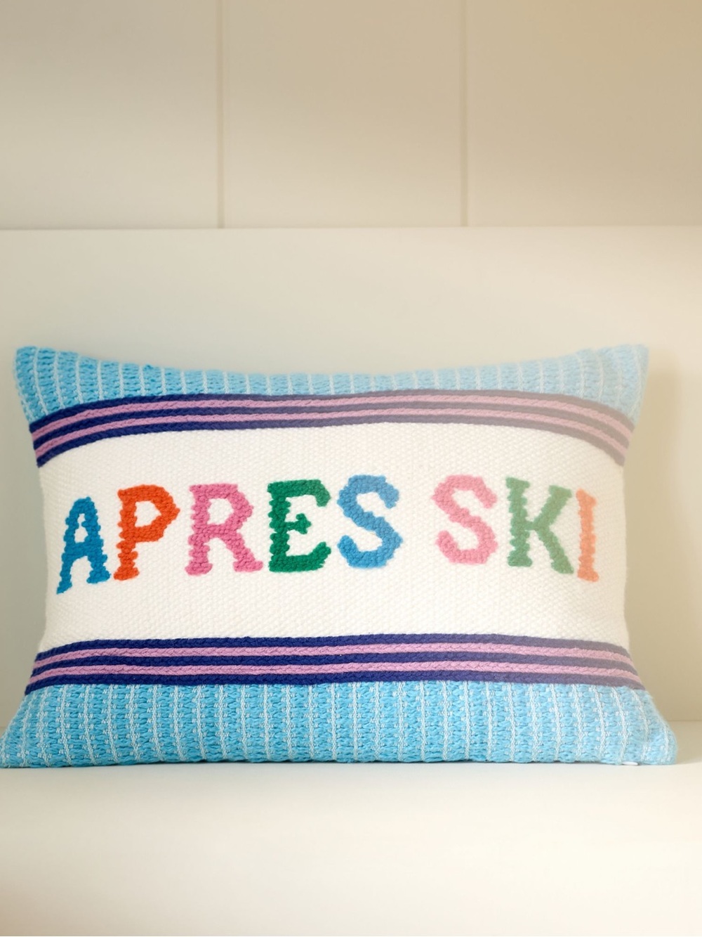 NWT Anthropologie Alden Embroidered Cotton Pillow in Apres Ski